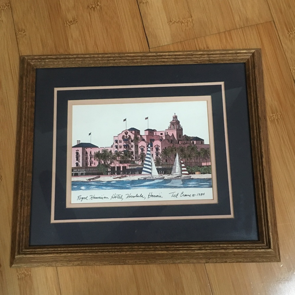 TED CRANE "ROYAL HAWAIIAN HOTEL" Lithograph